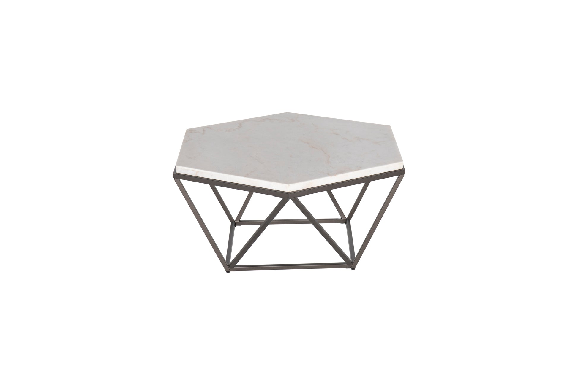 Corvus White Marble Top Hexagon White White Marble
