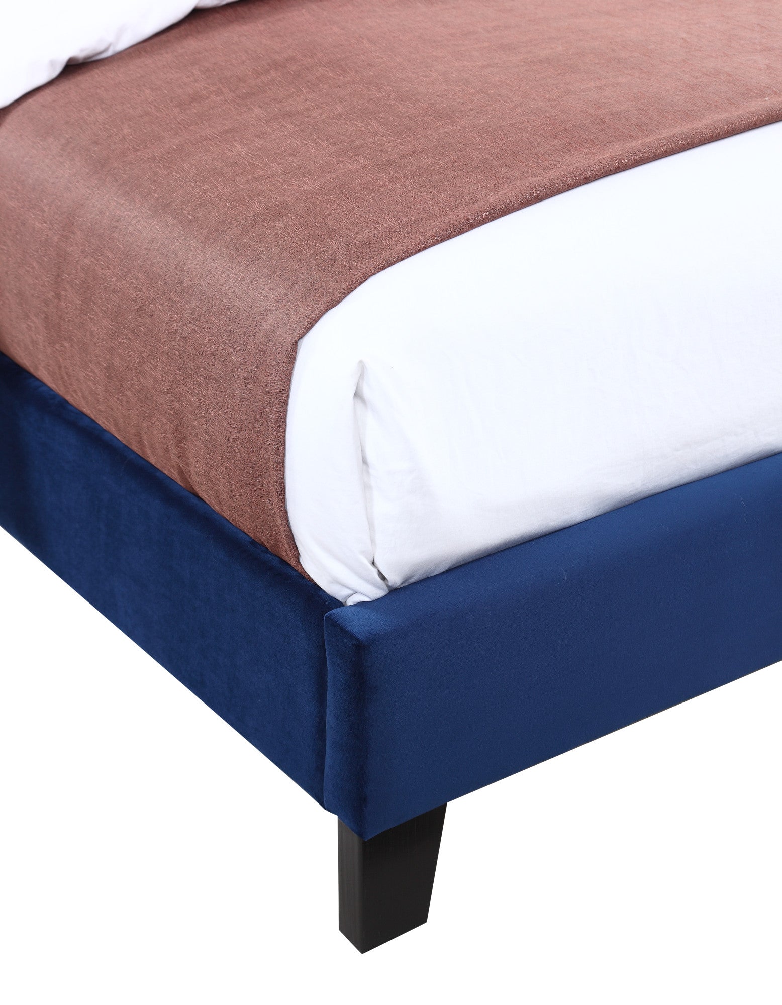 Luma Blue Queen Upholstered Bed Queen Blue Foam Solid Wood