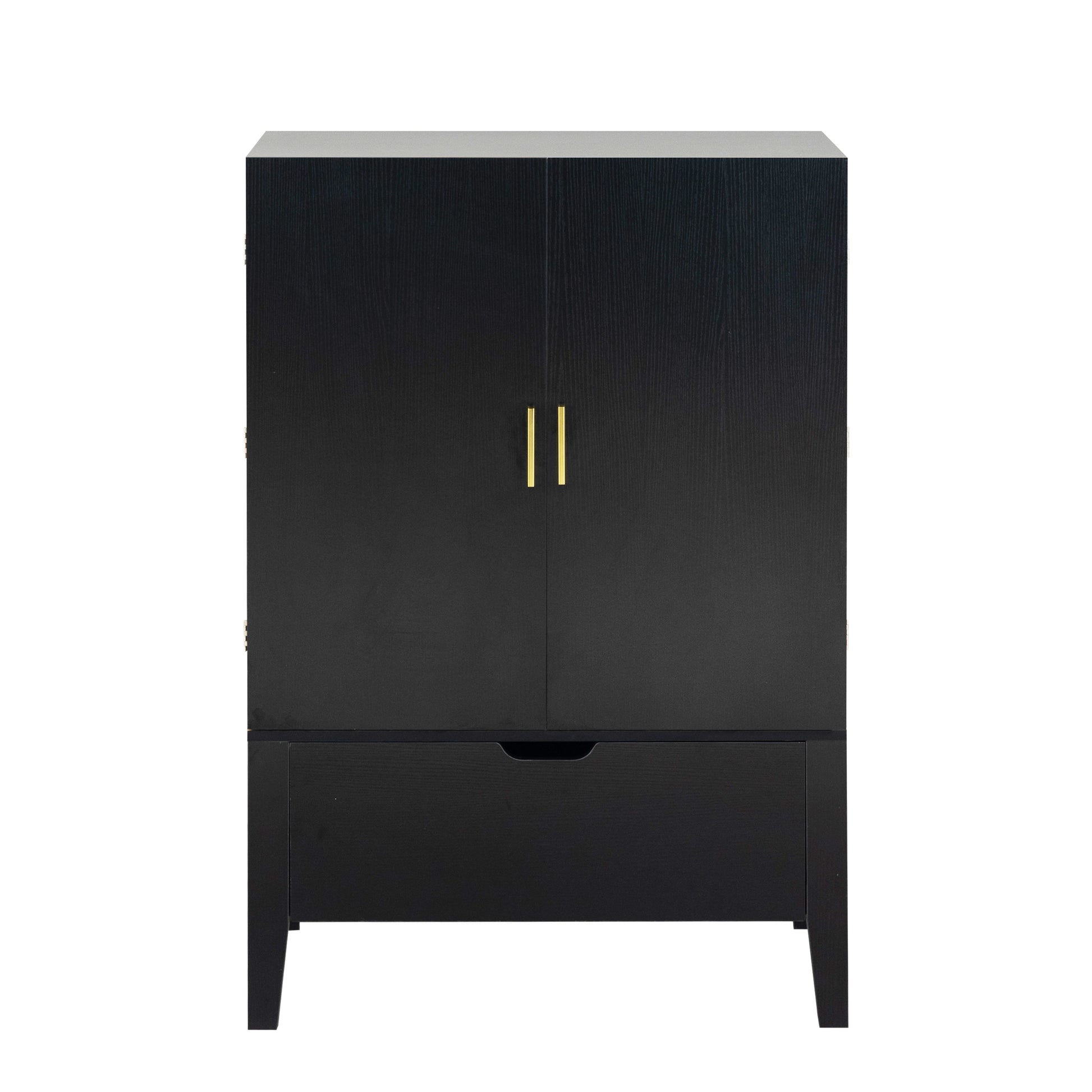 Lockers,Side Cabinets,Wine Bar Cabinet,Liquor Storage Credenza,Sideboard With Wine Racks & Stemware Holder,Wine Glass Holder,Metal Handle, Placed In Family Bars,Hallways,Living Rooms,Color:Black Brown 5 Or More Spaces Black Brown Primary Living Space