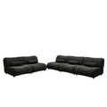 Contemporary Black Modular Sofa With Chenille Fabric Spacious 5 Seat Sectional Couch With Deep Seating & Reclined Backrest Ideal For Family Rooms Black Chenille 5 Seat