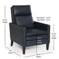 Vaughn Midnight Blue Faux Leather Push Back Recliner Blue Foam Faux Leather