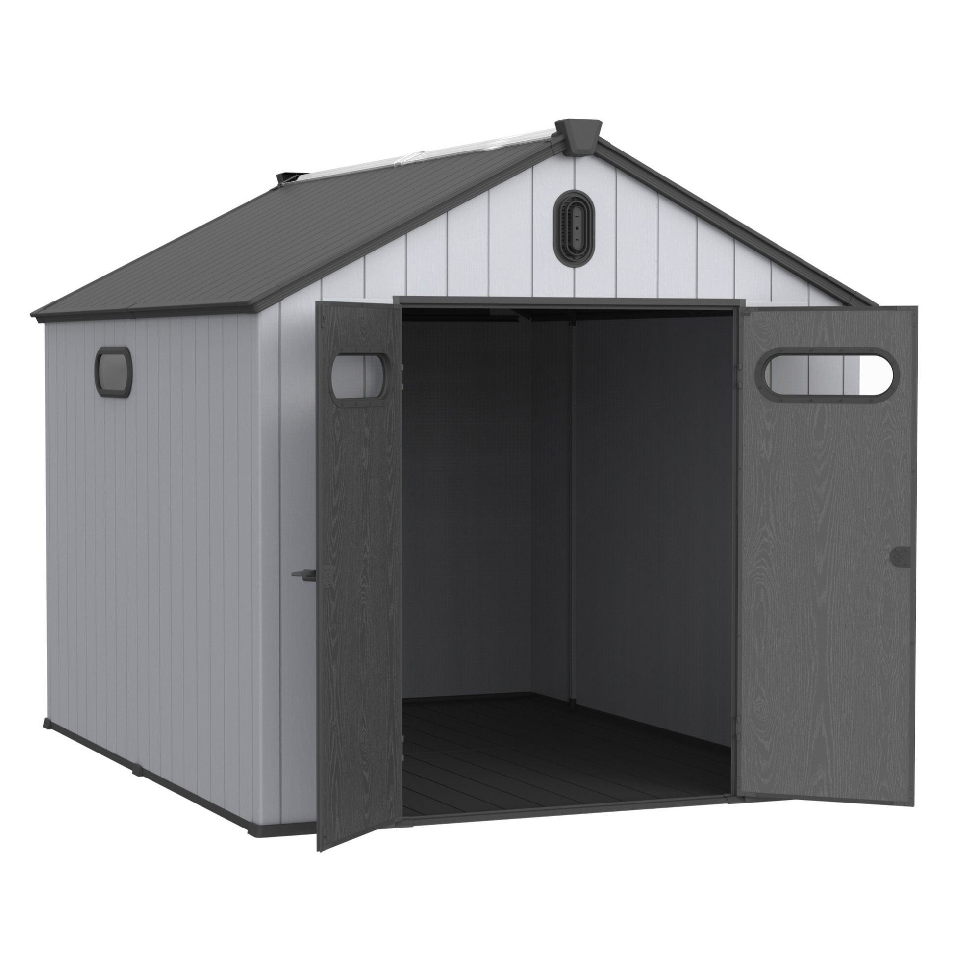 Xwt013 8*10Ft Plastic Storage Shed For Backyard Garden Big Spire Tool Storage Black Grey Garden & Outdoor Plastic