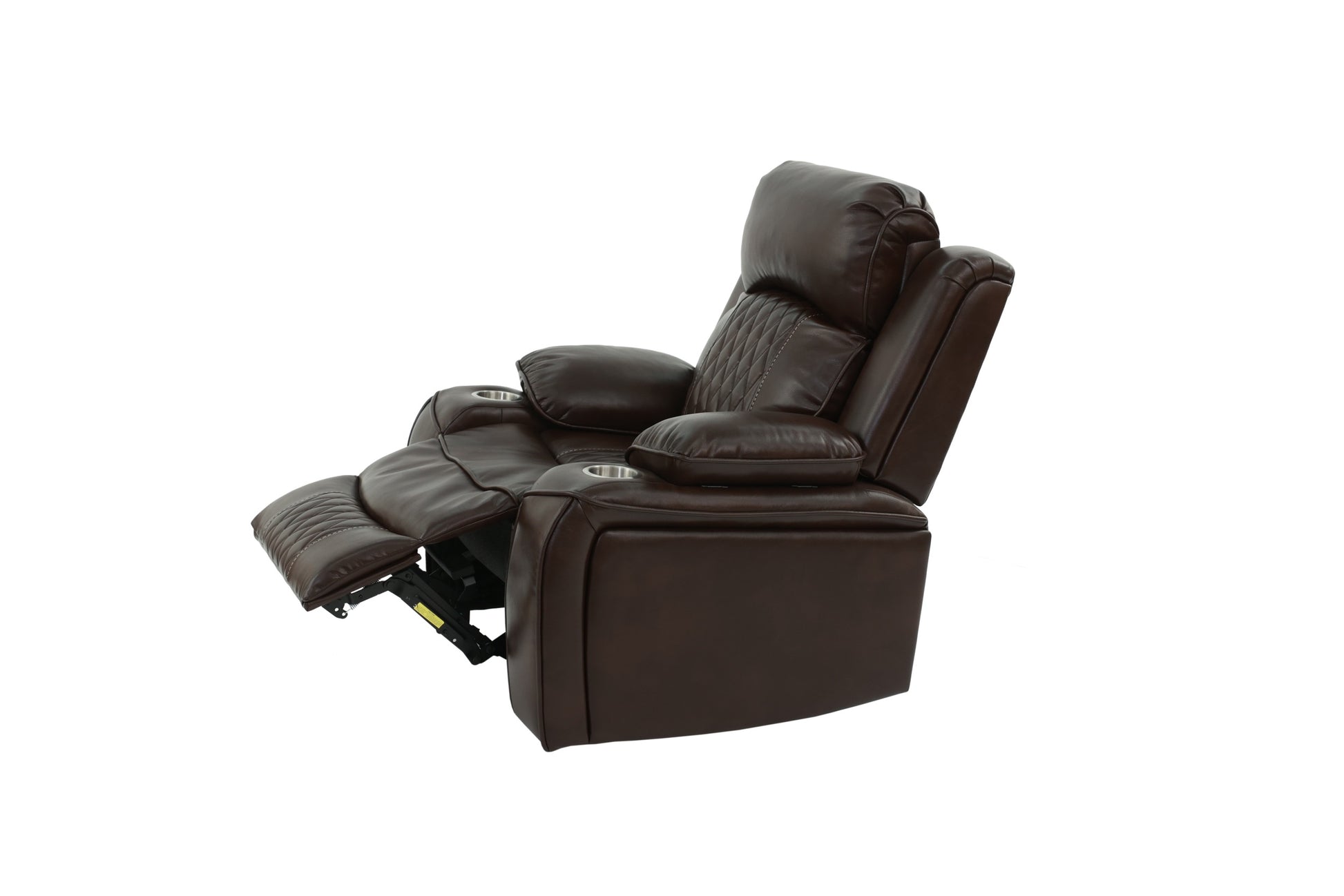 Power Motion Recliner Chair 1Pc Chair Contemporary Brown Color Gelstorage Arms W Cup Holder Living Room Furniture Brown Faux Leather Power Push Button Primary Living Space Cushion Back Contemporary,Modern Pillow Top Arms Metal & Wood