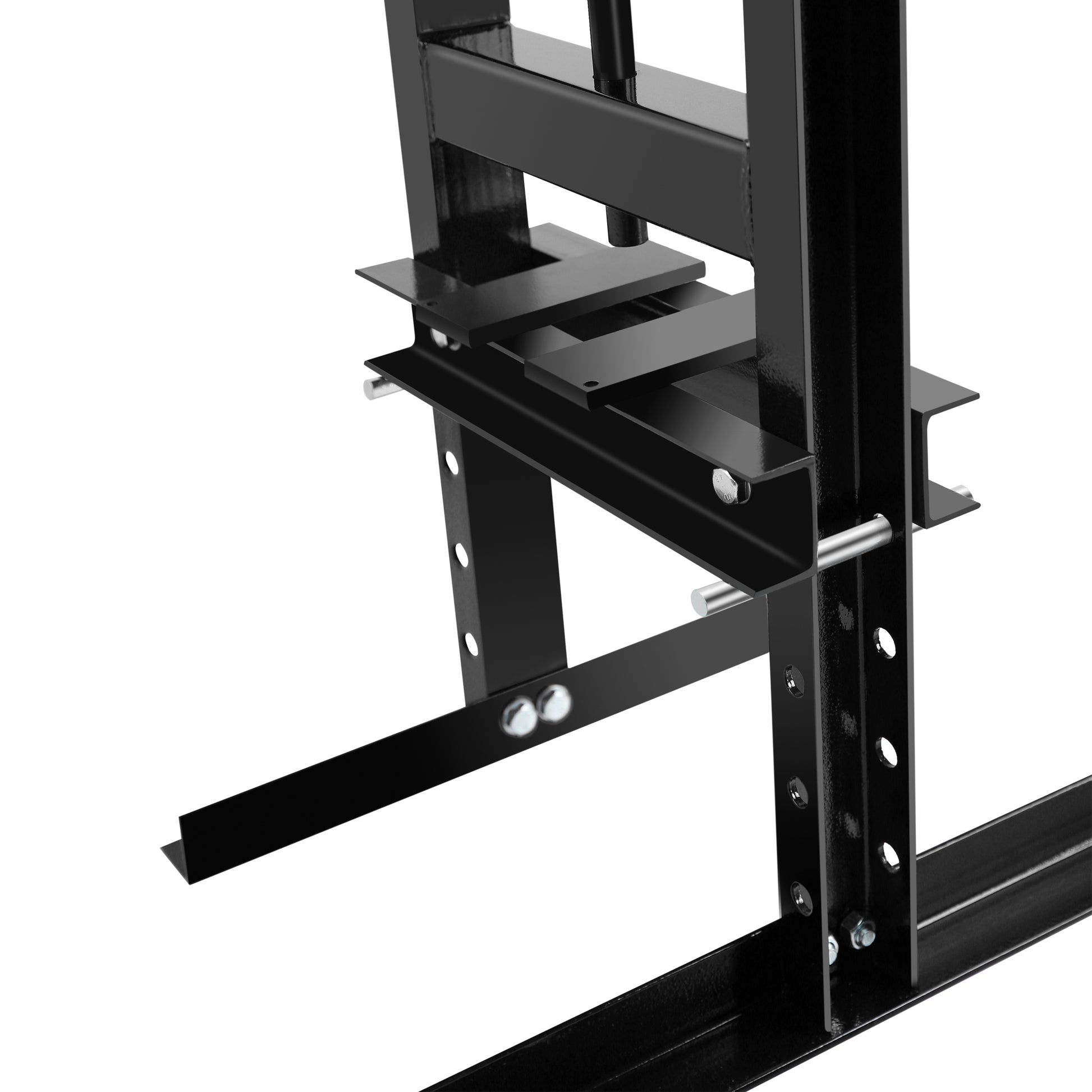 6 Ton Hydraulic Shop Floor Press, With Pressure Gauge Steel H Frame Shop Press With Steel Plates Adjustable Working Table, Black Black Steel