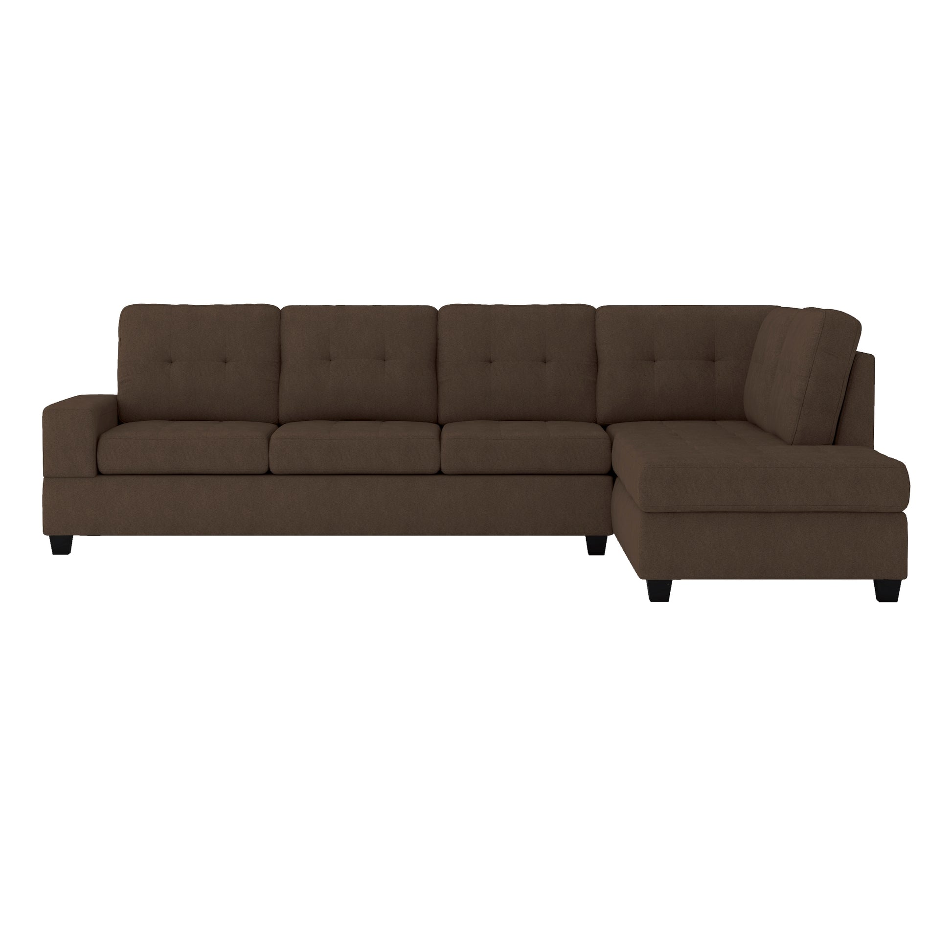 Modern Living Room 3 Piece Sectional Reversible Sofa Chaise Storage Ottoman Tufted Detail Brown Microfiber Upholstered Drop Down Cup Holder Solid Wood Frame Furniture Chocolate Microfiber Wood Primary Living Space Modern L Shaped Solid Wood 4 Seat