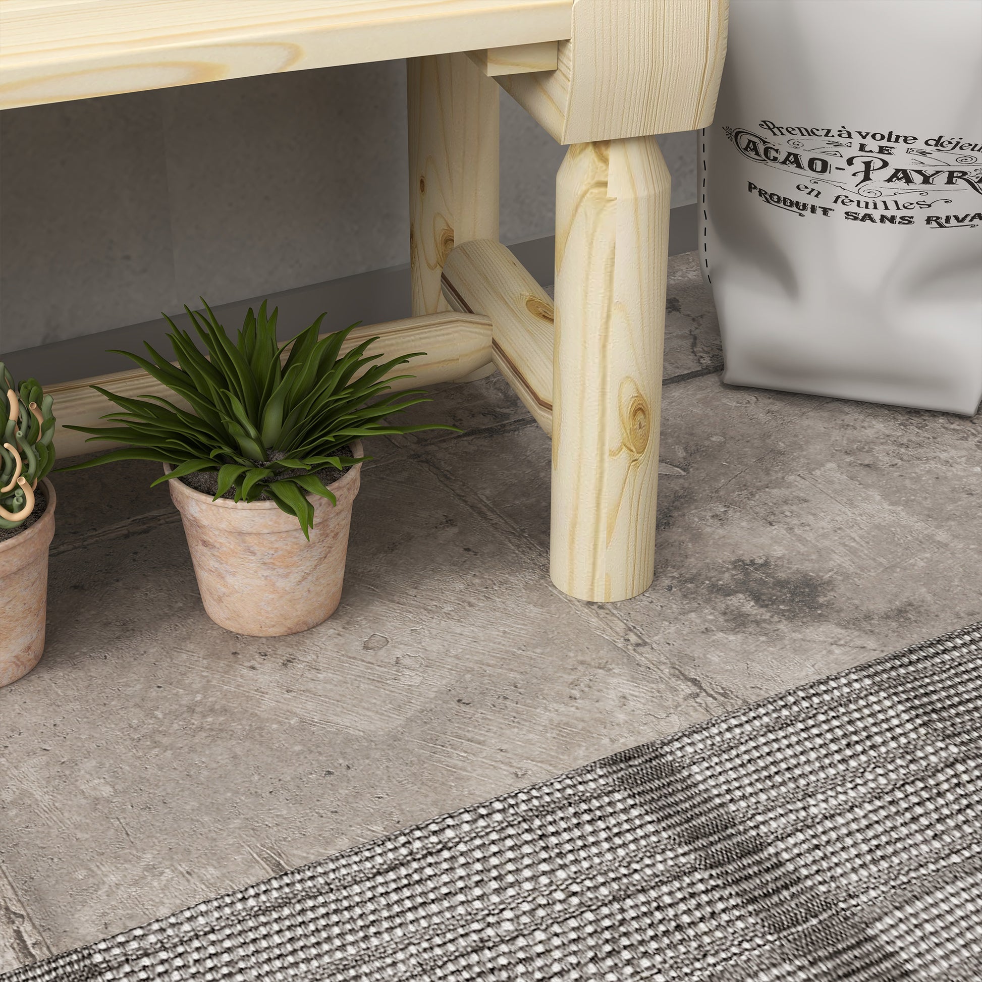 Outsunny Wooden Garden Bench, Semicircular Round Outdoor Tree Bench, Wrap Around Park Bench For Yard, Patio, Deck, Lawn, Natural Natural Wood