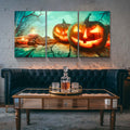 3 Pcs Halloween Pumpkin Wall Decoration Painting Gift Posters Home Decoration Wall Art Pictures Hd Canvas Print,Stretched And Framed Ready To Hang 2840Inch Thickness 1.5Inch Rectangle Wrapped Canvas Multicolor Halloween Large 33In 40In Painting Prints