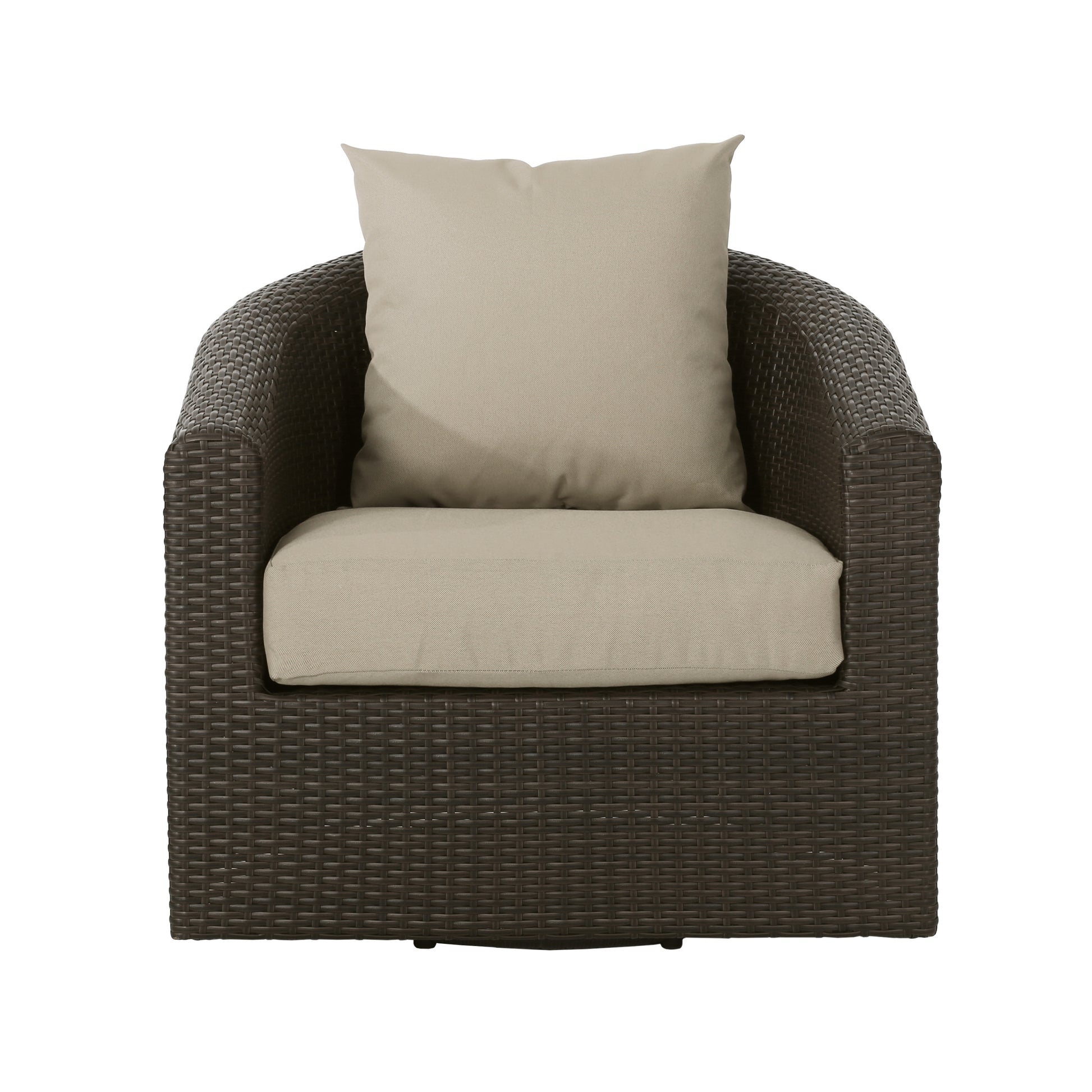 Darius Swivel Club Chair Brown Fabric