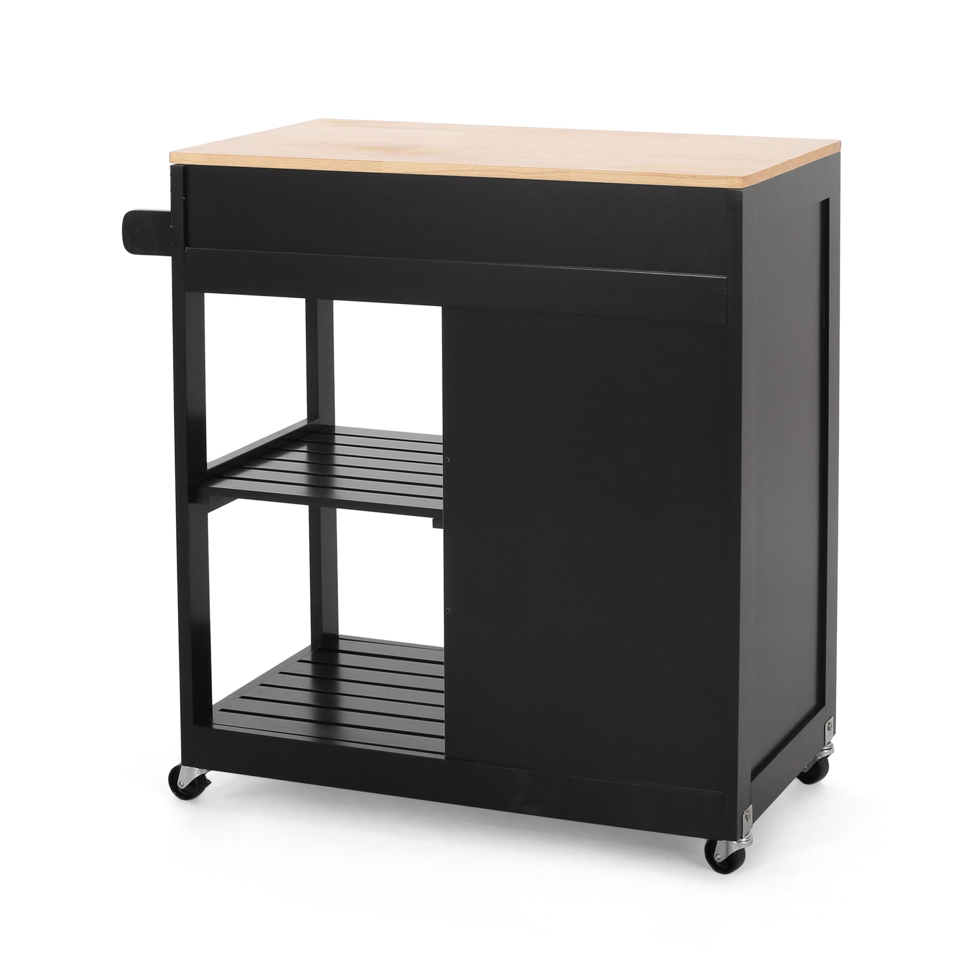 Kitchen Cart Black Wood