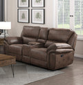 Plush Modern Living Room Sofa Set 2Pc Reclining Sofa And Loveseat Brown Microfiber Upholstery Solid Wood Frame Furniture Brown Microfiber Wood Primary Living Space Modern Plywood,Solid Wood 5 Seat