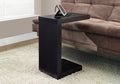 Accent Table, C Shaped, End, Side, Snack, Living Room, Bedroom, Brown Laminate, Contemporary, Modern Espresso Mdf