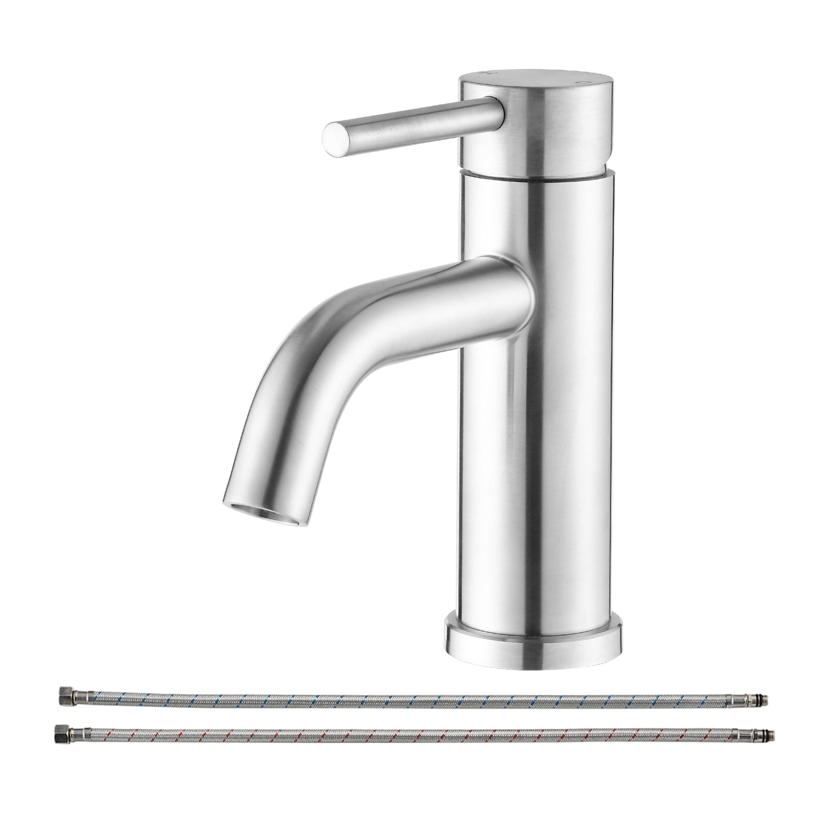 Bathroom Faucet Single Hole Modern Bathroom Sink Faucet Vanity Bathroom Faucet One Brushed Nickel Deck Mounted Cartridge Valve Single Hole Faucets Bathroom Modern 1 Hole Faucets Stainless Steel