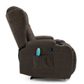 Massage Recliner Brown Fabric