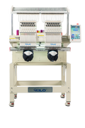 Double Head Computerized Commercial Embroidery Machine, 15 Needles 17.7X15.7 Inches Embroidery Area, Industrial Embroidery Machine For Hat For Cap Hat Graphic Embroidery White Green Metal