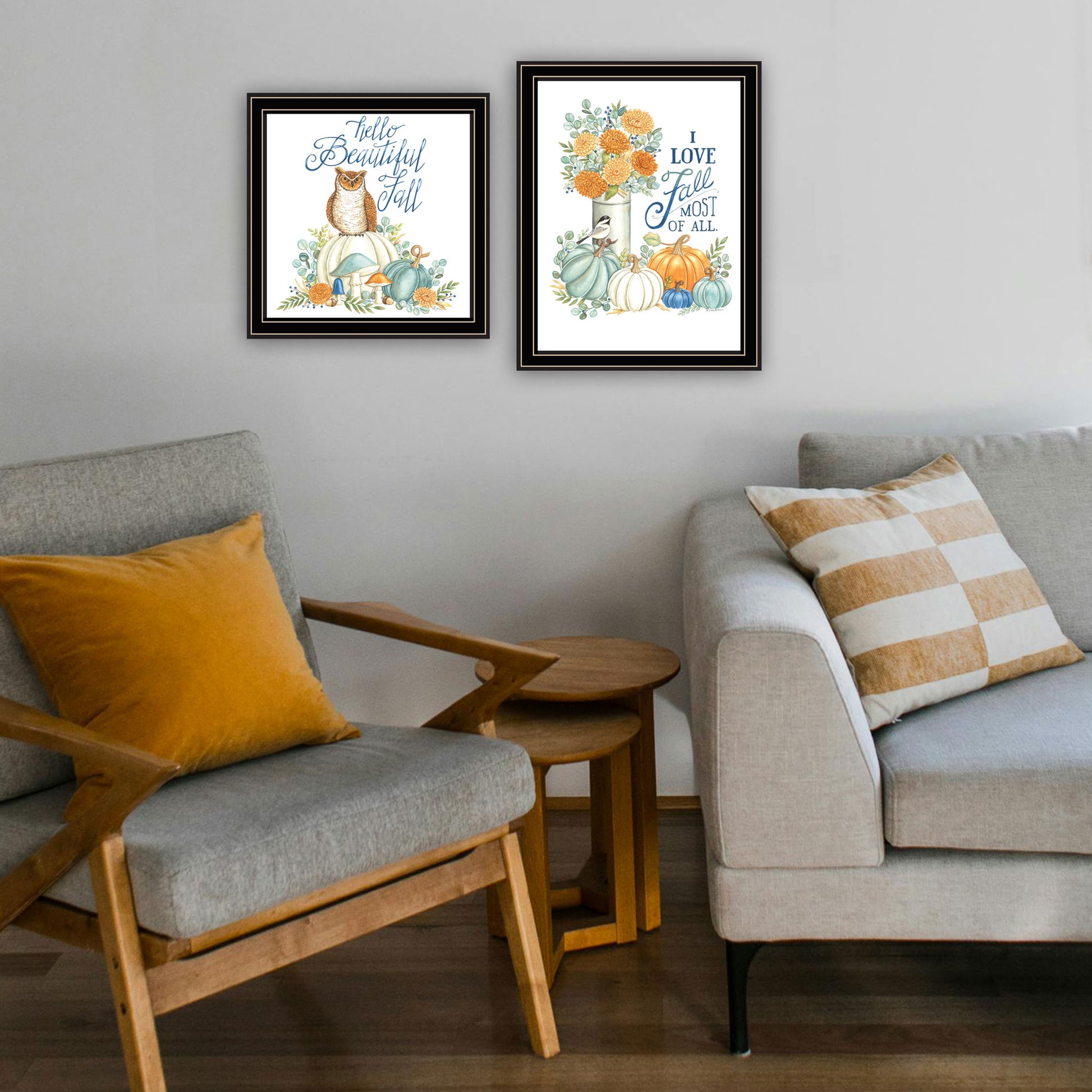 2 Piece Vignette I Beautiful Fall Most Of All Black Framed Wall Art For Living Room, Bedroom Wall Art Print For Home Decor By Deb Strain Multicolor Wood Paper