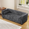 78.7''Upholstered Sofa For Living Room, Bedroom, Salon, Simplified Style Dark Gray Polyester 3 Seat