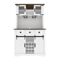 Farmhouse Bar Cabinet With Sliding Barn Door, 70