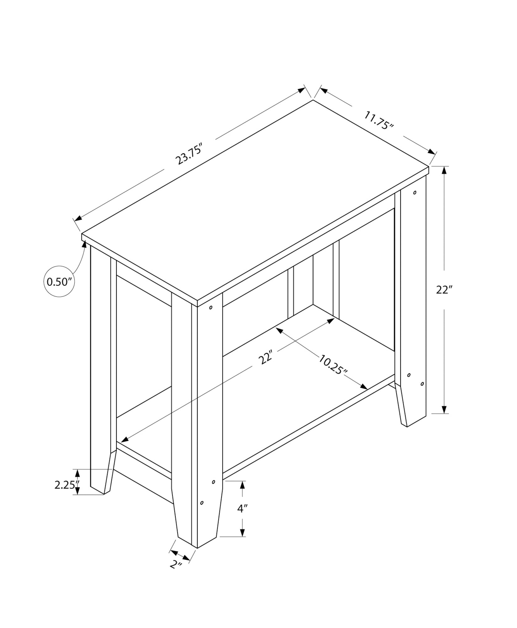 Accent Table, Side, End, Nightstand, Lamp, Living Room, Bedroom, Brown Laminate, Transitional Espresso Particle Board