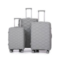 Pp Luggage Sets 3 Piece 20 24 28 , Expandable Carry On Luggage With Tsa Lock Airline Approved, Pp Materials Hard Shell And Lightweight Suitcase With Spinner Wheels Gray Gray Polypropylene