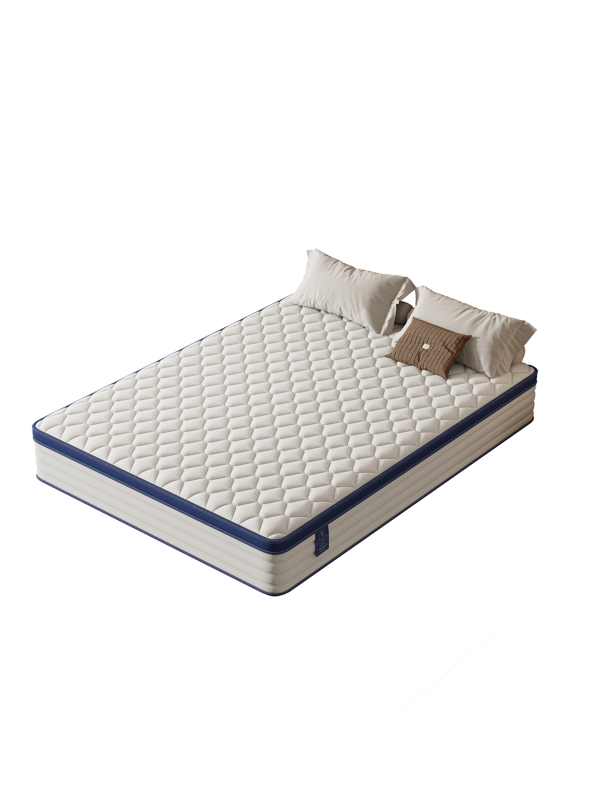 Mattress Home Mattress Bedroom Mattress Double Mattress Gel Memory Cotton Mattress Full Size Mattress Roll Pack Compression Mattress Box Mattress White Blue Foam Spring Queen