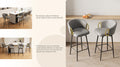 30 Inch Dining Chairs Set Of 2 Modern Style 360 Swivel Bar Chairs With Simple Design, Comfortable High Stools, And Flexible Dining Chairs Suitable For Bars, Restaurants,Velvet Bar Chair Beige Grey