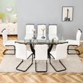 Large Modern Minimalist Rectangular Glass Dining Table For 6 8 With 0.4