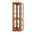 Corner Curio Cabinet With 5 Shelves And Lighting System, Oak E26 Light Bulb Not Included Oak Mdf