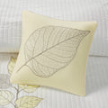 6 Piece Embroidered Quilt Set With Throw Pillows Yellow King Cal King King Yellow White Cotton
