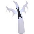 Homcom 6' Tall Halloween Inflatables Outdoor Decorations White Ghost, Light Up Blow Up Yard Decor With Led Light And Fan Indoor Outdoor For Garden, Lawn, Party, Holiday White Polyester