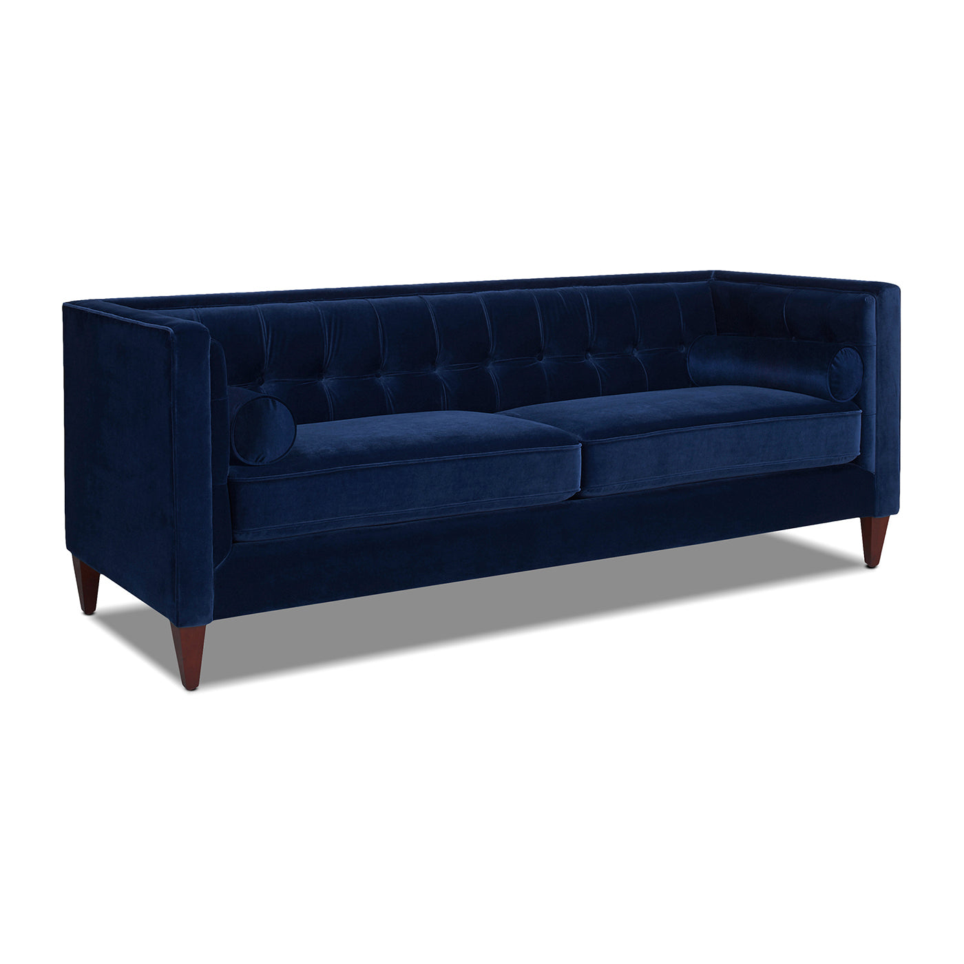 Jack 84" Modern Tuxedo Tufted Sofa, Navy Blue Velvet Navy Blue Foam Velvet 3 Seat