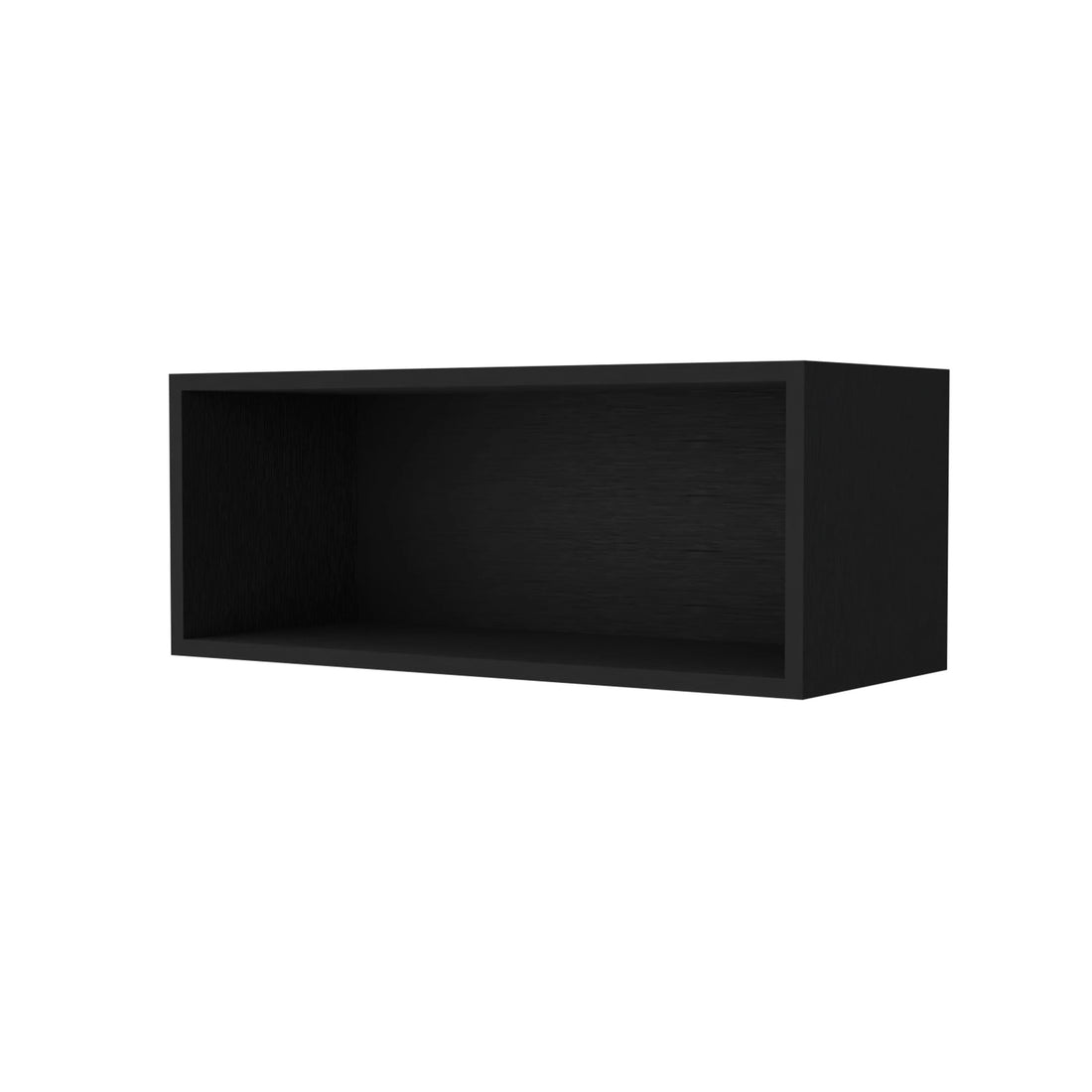 Black Rock Wall Cabinet With Open Storage Wall Mounted 1 2 Shelves Black Primary Living Space Wall Mounted Modern Particle Board