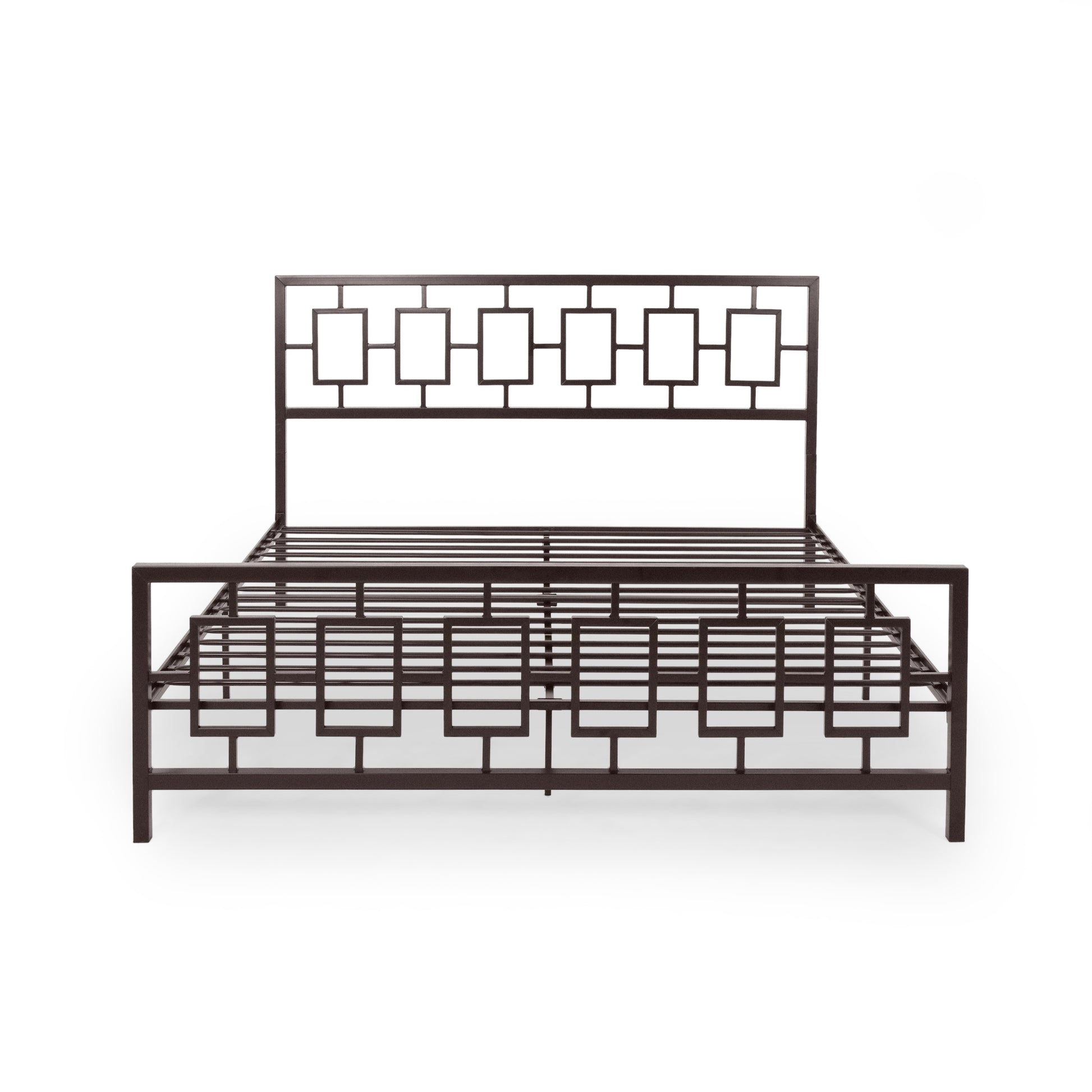 Classic King Size Metal Bed Frame With Vintage Headboard, No Box Spring Required, Under Bed Storage, Copper King Copper Iron