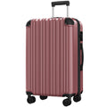 3 Piece Luggage Set With Tsa Lock& Double Spinner Wheels, Expandable For Large Storage Rose Gold Abs