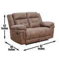 Anastasia Power Recliner Loveseat Brown Brown Fabric 2 Seat