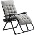 Outsunny Zero Gravity Chair, Folding Reclining Lounge Chair With Padded Cushion, Side Tray For Indoor And Outdoor, Supports Up To 264Lbs, Gray Gray Steel