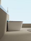 Multifunctional Flat Square Smart Toilet With Automatic Flush With Remote Control Foot Sensor Night Light White Ceramic