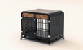 Heavy Duty Dog Crate Furniture Wooden Table Pet Dog Cage Kennel House Indoor Side End Table Decor With Removable Trays And Lockable Wheels For Medium And Large Dogs 40