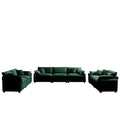 Modern Living Room Sofa 3 Pieces Set, Two 2 Seater Sofas And One 3 Seater Sofas, Upholstery Large Deep Seat Sofa With Sofat Cushion And Pillowss,Green Corduroy Green Corduroy 7 Seat