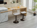 Set Of 2 Rattan Bar Stool, 360 Swivel Bar Chair, Counter Height Chair With Footrest For Kitchen, Dining Room Grey Wicker