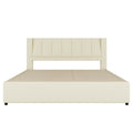 King Size Upholstery Platform Bed With Storage Headboard, 2 Drawers And Trundle,Beige King Beige Upholstered
