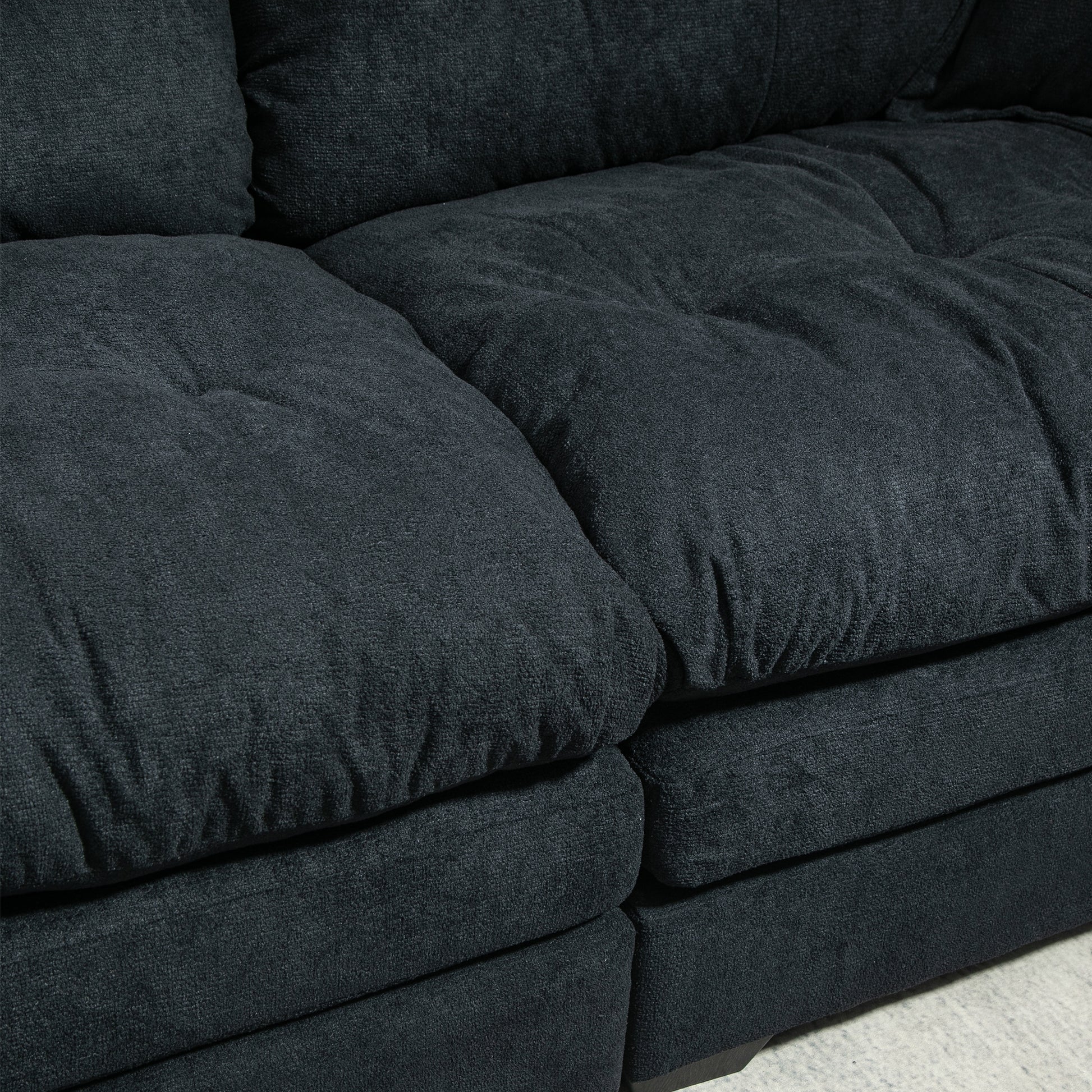 84" Chenille Recliner Sofa Small Sofa Loveseat Deep Seat Sofa Couch With 2 Throw Pillows & Memory Foam For Living Room Apartment Office Lounge Black Black Memory Foam Chenille,Upholstered 2 Seat