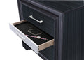 Naima Black Finish Nightstand Black Synthetic Wood