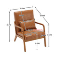 Coolmore Modern Accent Chair, Solid Wood Padding Lounge Armchairs With One Pillow For Living Room, Bedroom, Guest Room Light Brown Pu Light Brown Brown Primary Living Space Modern Rubberwood Foam Pu Leather