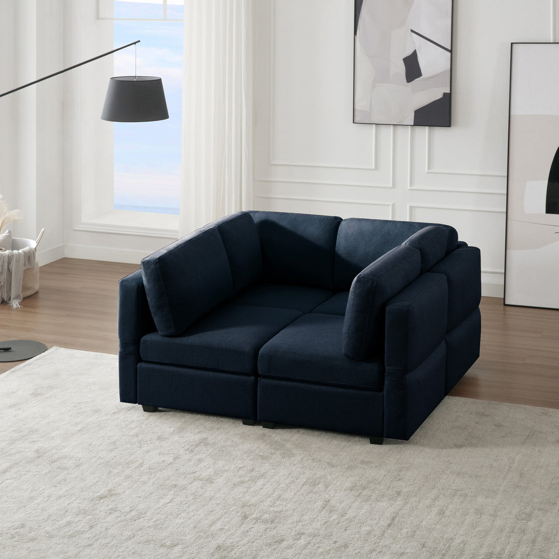 4 Seat Sofa Bed Upholstered Sofa Sleeper, Space Saving Sof Bed2 Seat Sofa With Storage Space Under Seatsall Arms And Backs Adjustabled For Ultimate Comfort Seating Brown Blue Polyester 4 Seat