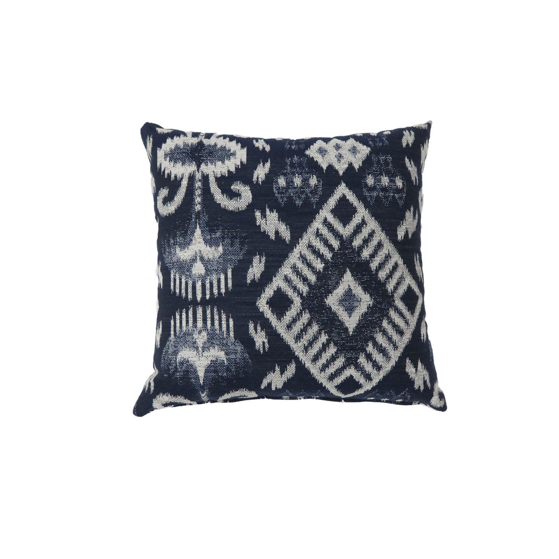 Contemporary Style Set Of 2 Throw Pillows, Navy Blue Navy Blue Polyester