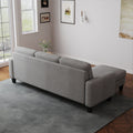 Living Room Furniture With Polyestr Fabric L Shape Couch Corner Sofa For Small Space Grey Grey Foam Polyester 3 Seat