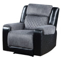 Alicia Grey Black Recliner Gray Fabric