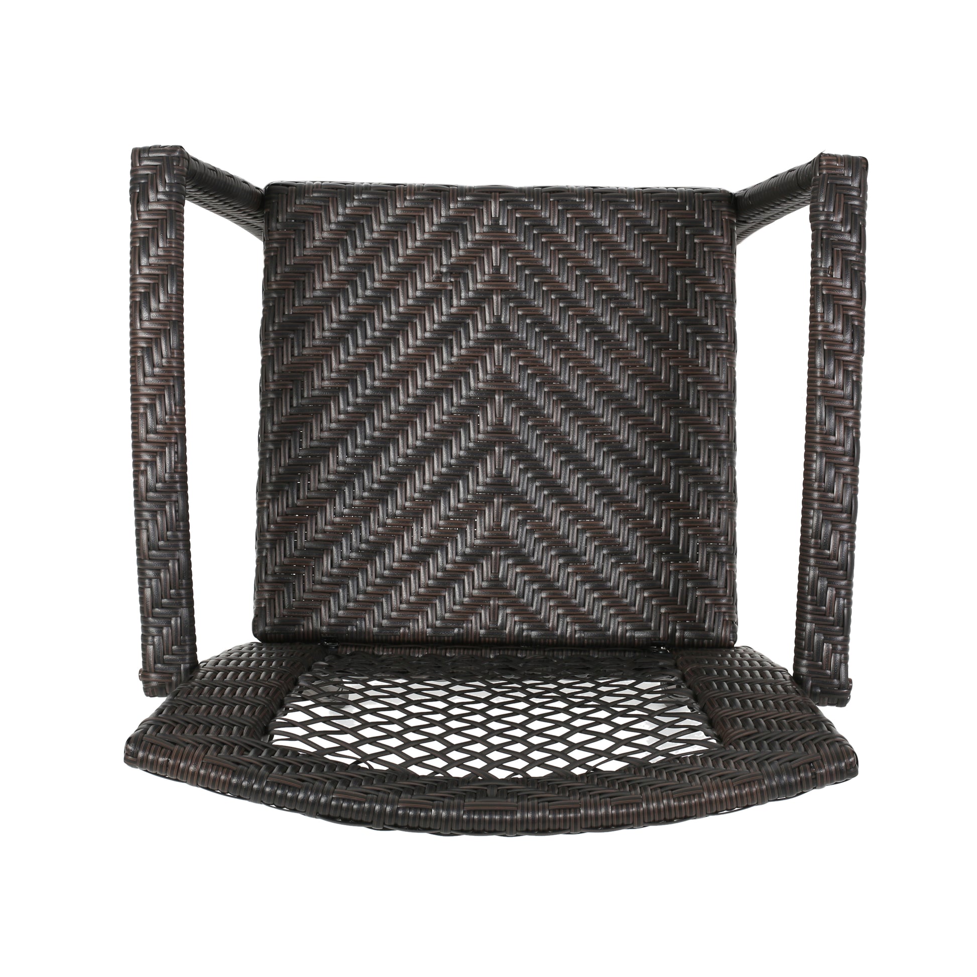 Outdoor 46" Wicker Barstool Set Of 2 , Multi Brown Finish No Brown Multi Garden & Outdoor Wicker