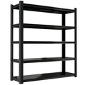 83.86 Inch Tall Black Metal Shelves With 5 Removable Dividers Are High Capacity And Load Bearing For Garages, Kitchens And Offices. 5 Black Standard Primary Living Space Horizontal Open Back Metal American Design,American Traditional,Modern Adjustable