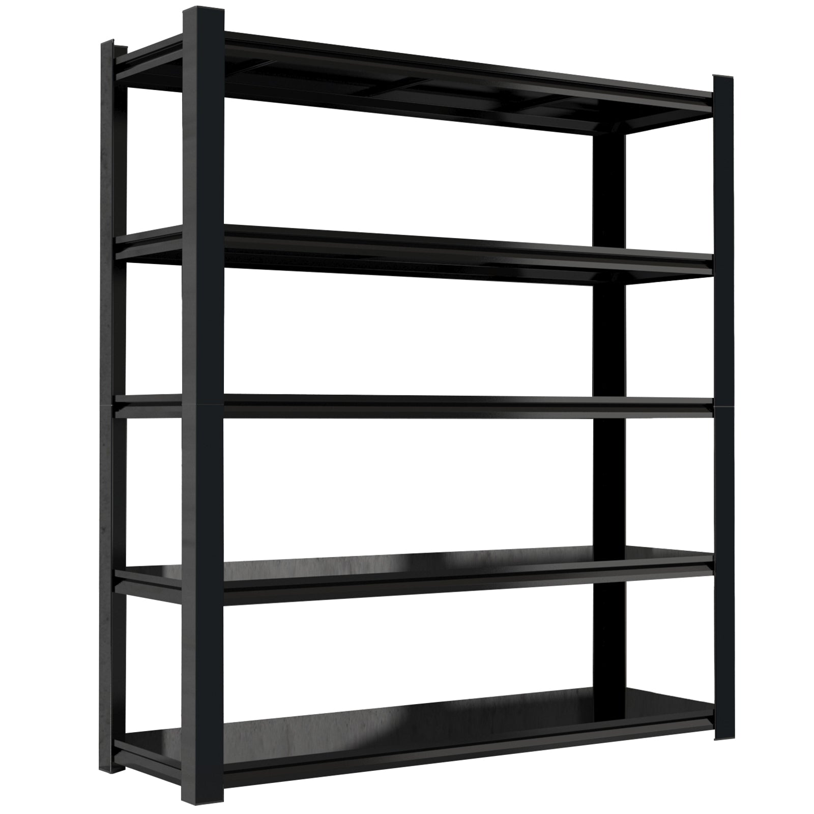 83.86 Inch Tall Black Metal Shelves With 5 Removable Dividers Are High Capacity And Load Bearing For Garages, Kitchens And Offices. 5 Black Standard Primary Living Space Horizontal Open Back Metal American Design,American Traditional,Modern Adjustable